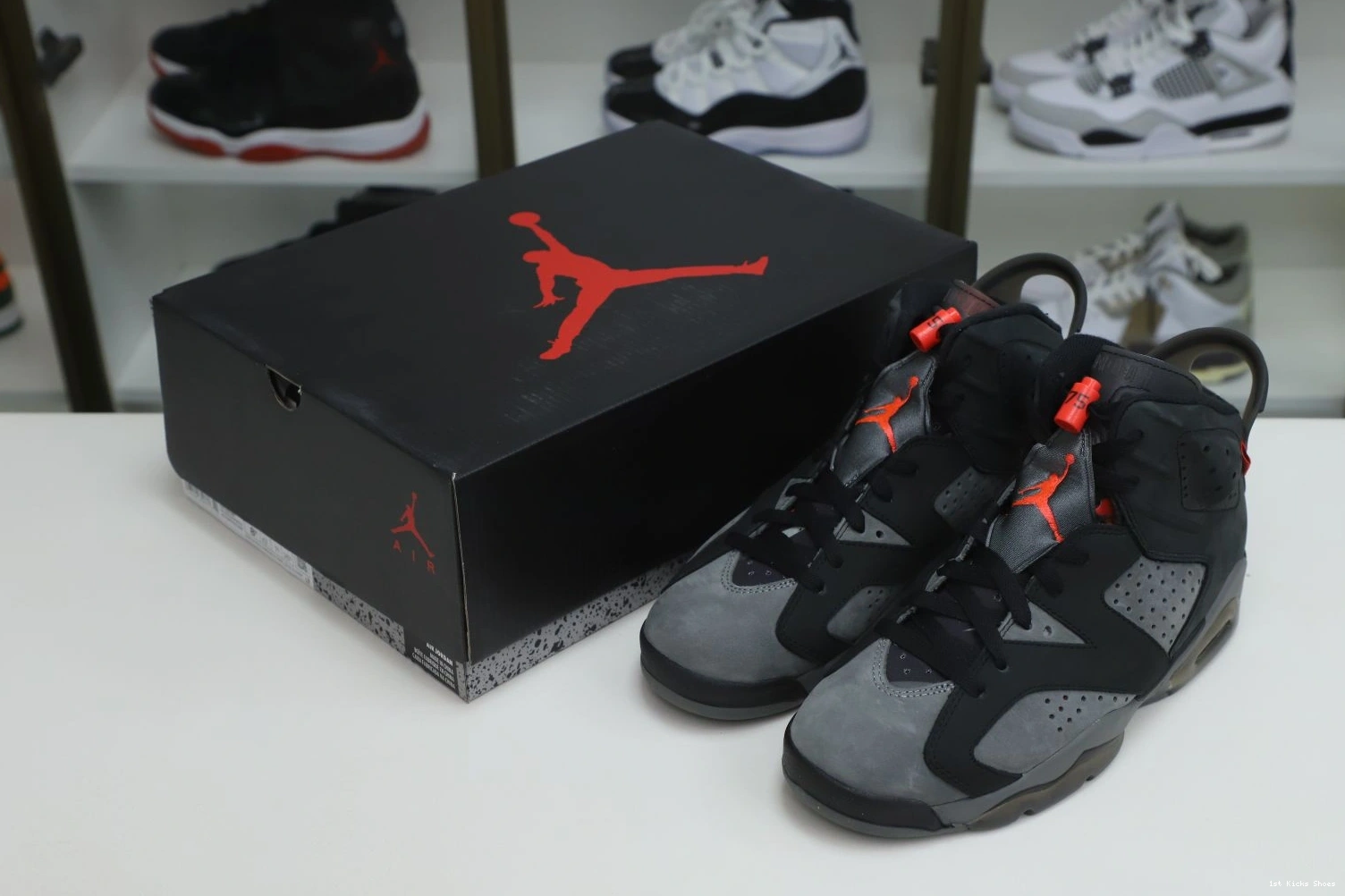 1st Kicks Shoes PARIS X 'IRON UrbanStyle 2004 Kimikick SAINT-GERMAIN 6 GREY' RETRO AIR JORDAN 1109